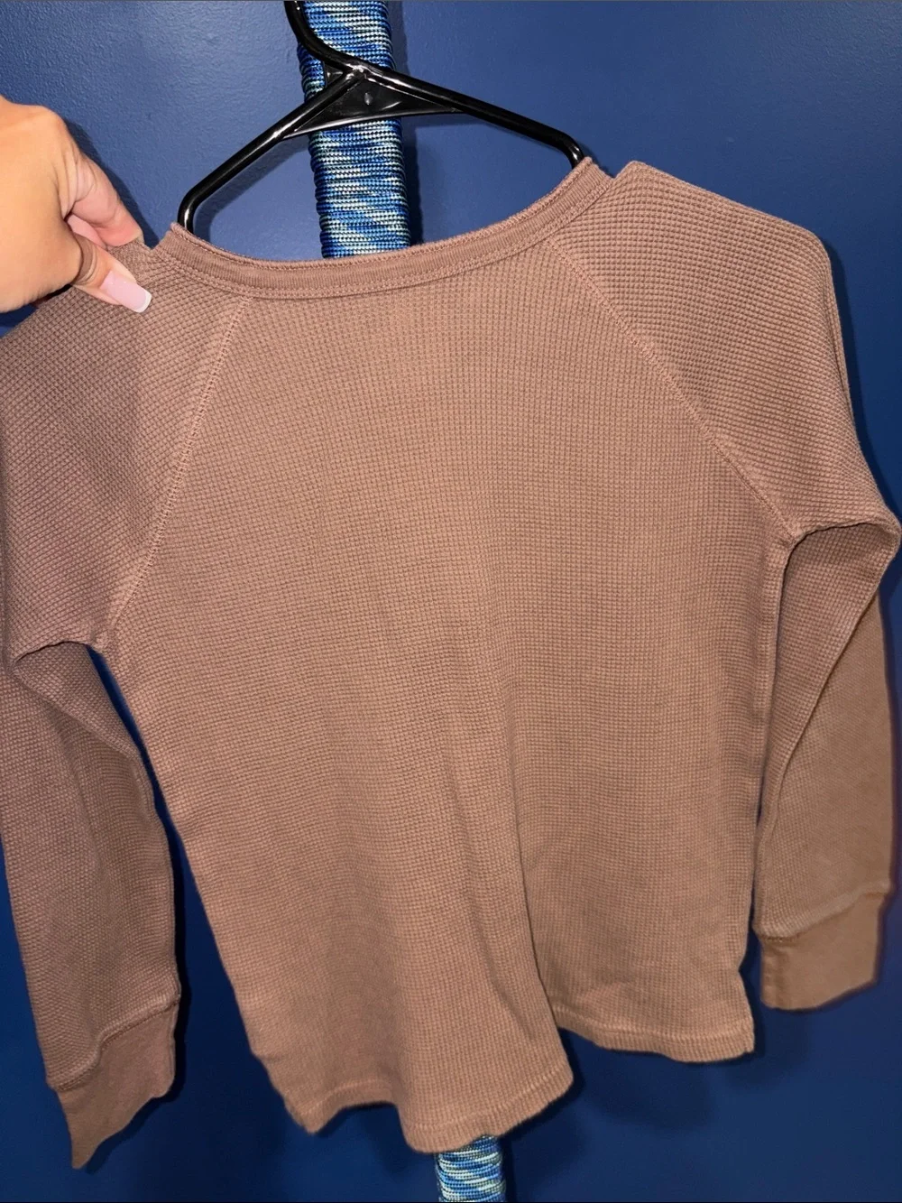 Gap- Boys Brown Thermal Henley Shirt Size Medium